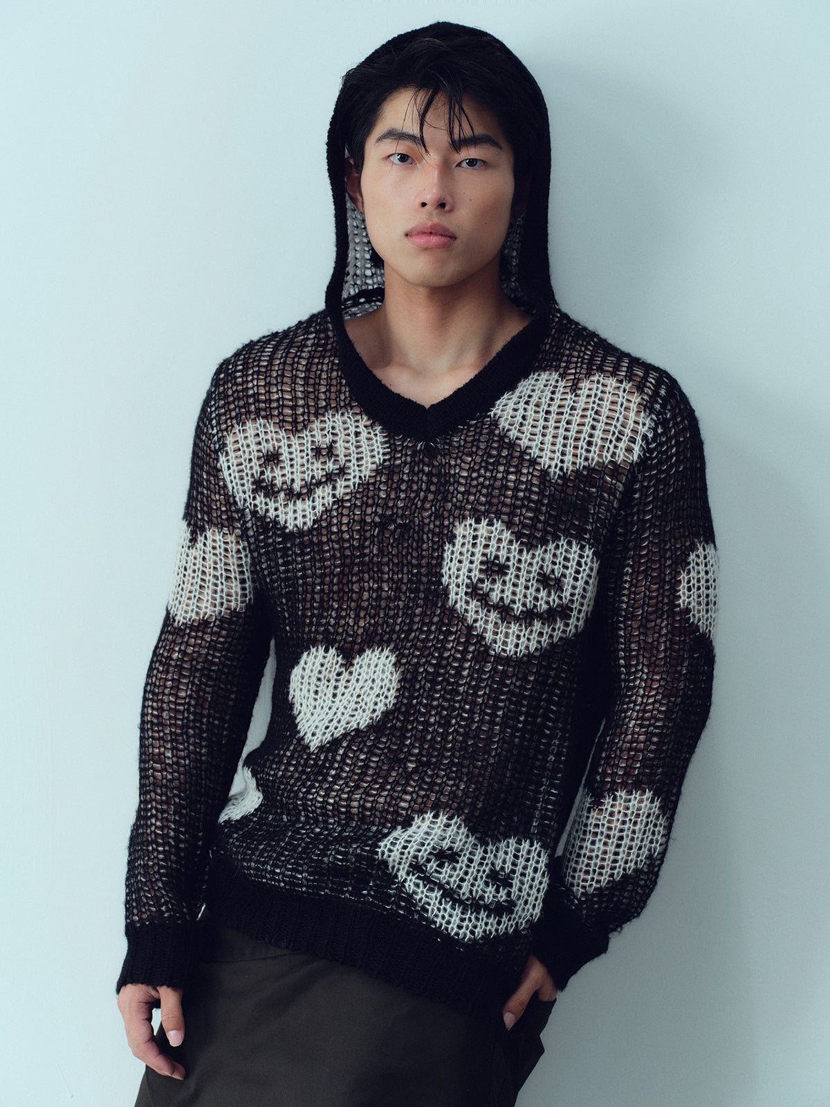 Love Heart Smiling Hooded Sweater