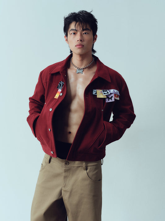 Multiple collar tags tagme structured jackets