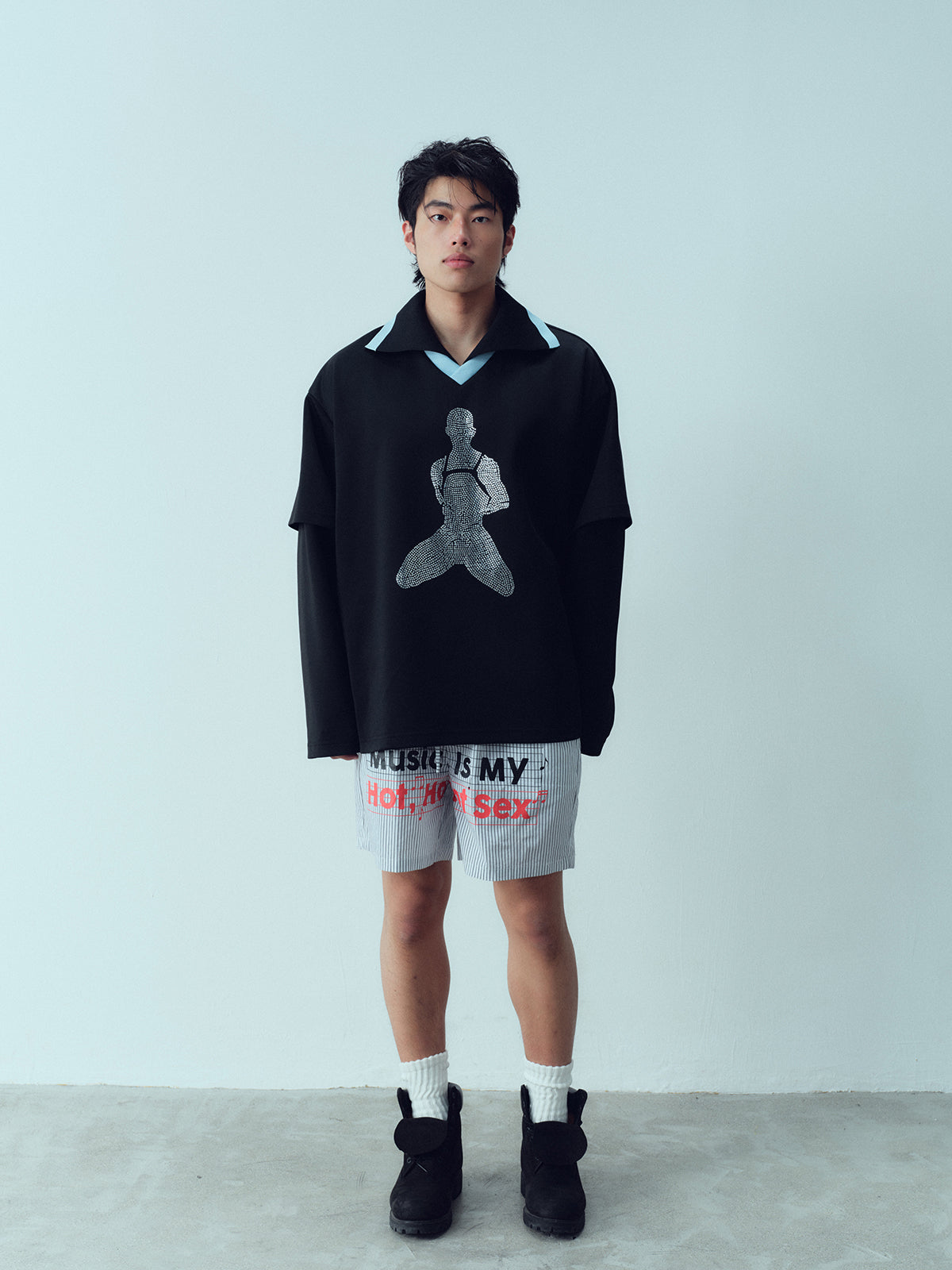Flash diamond double-layer silhouette jersey