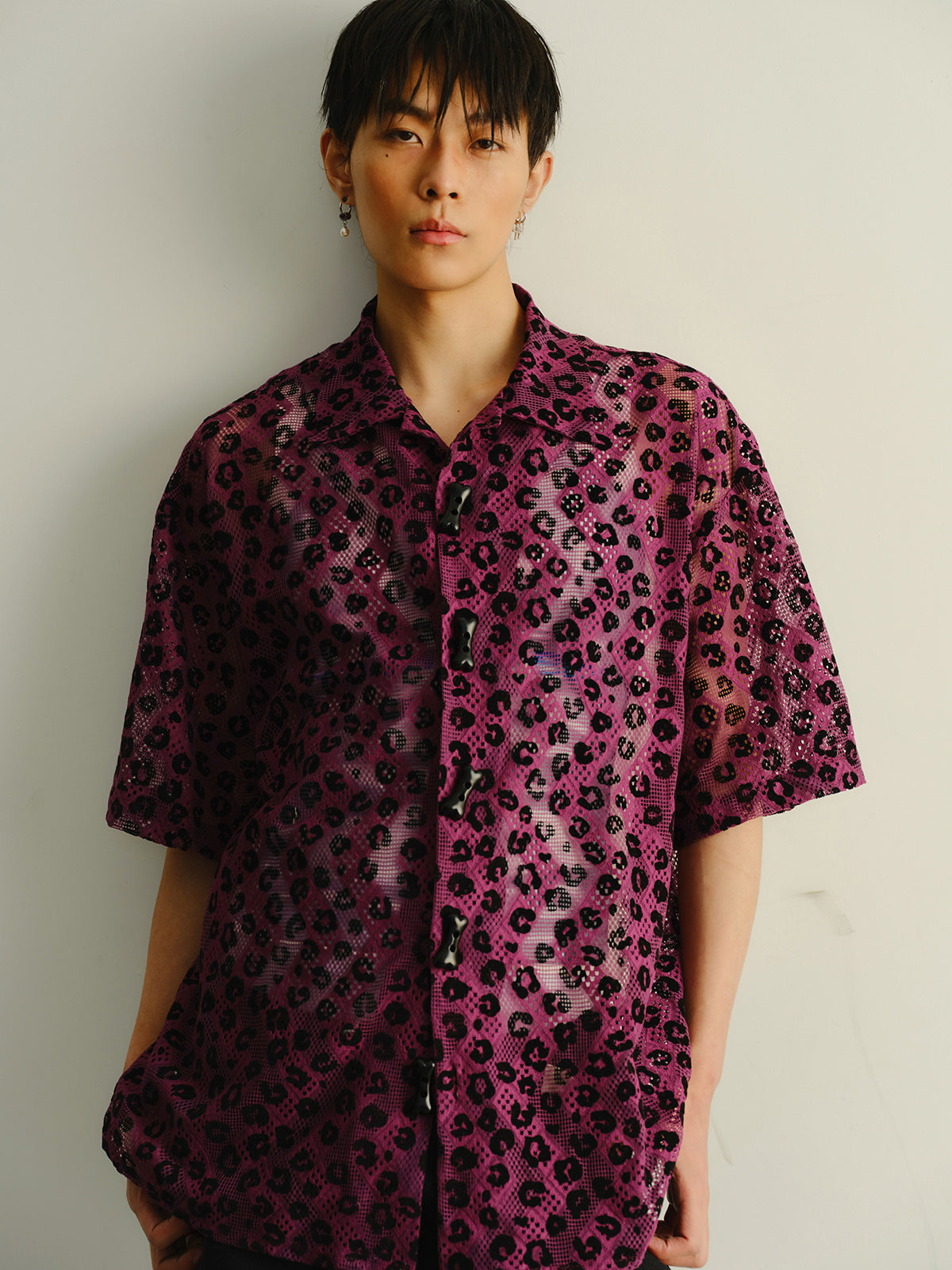 Leopard print silhouette shirt