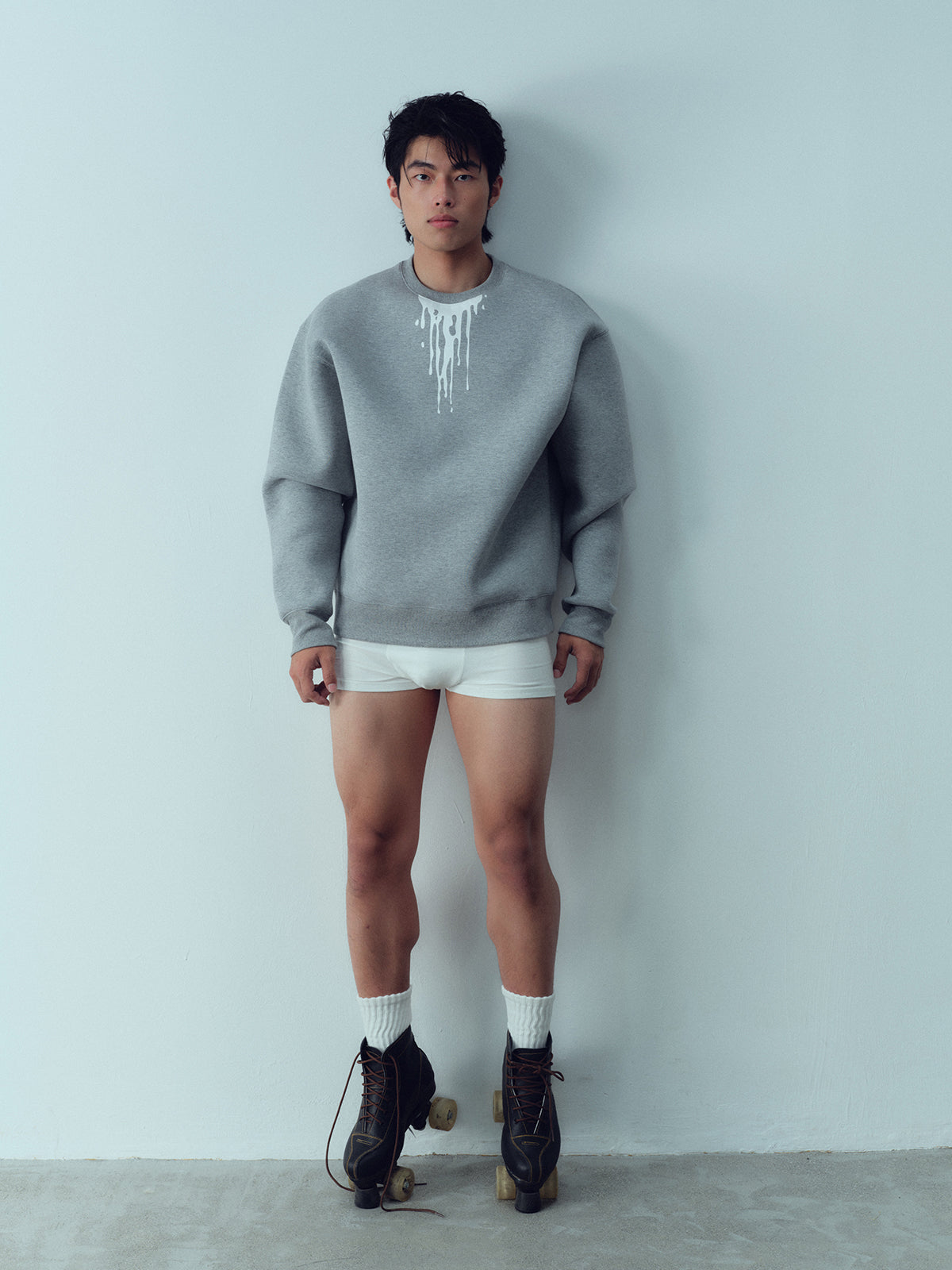 Milk leaked, printed silhouette hoodie