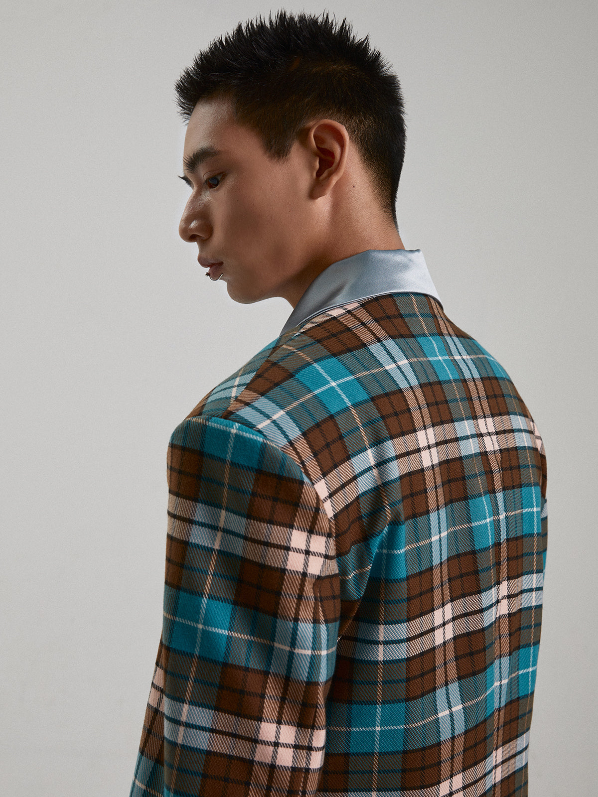 Bright retro checkered suit