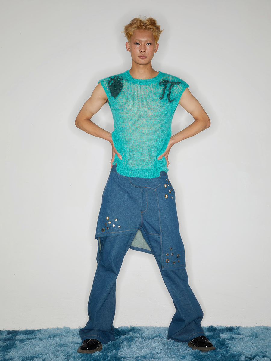 Hollow out sleeveless sweater