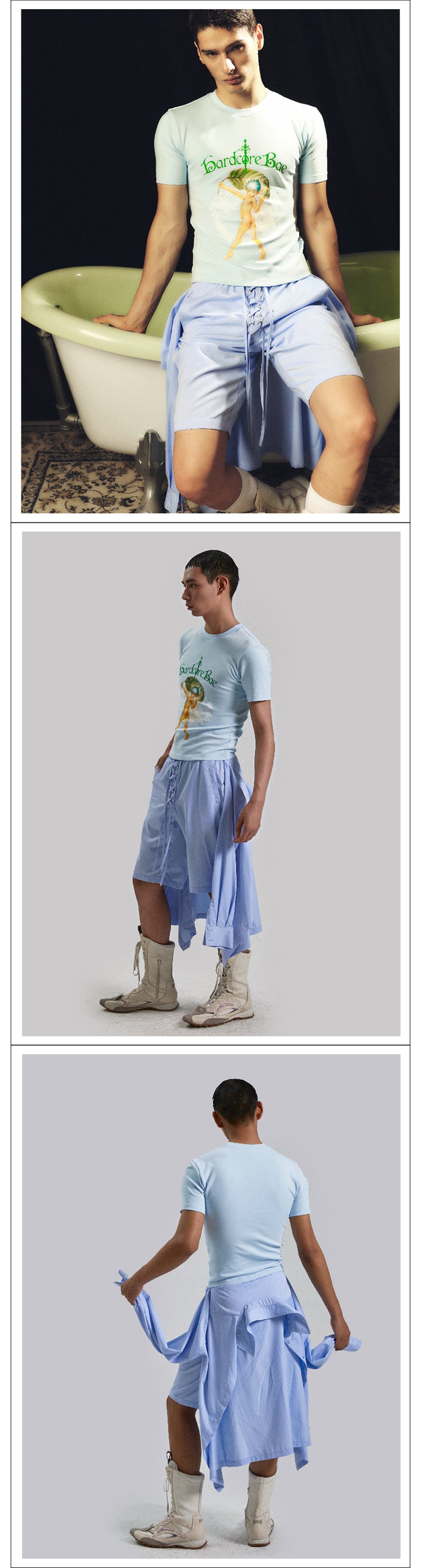 Hard Core Baby Blue Elf Tight T-shirt