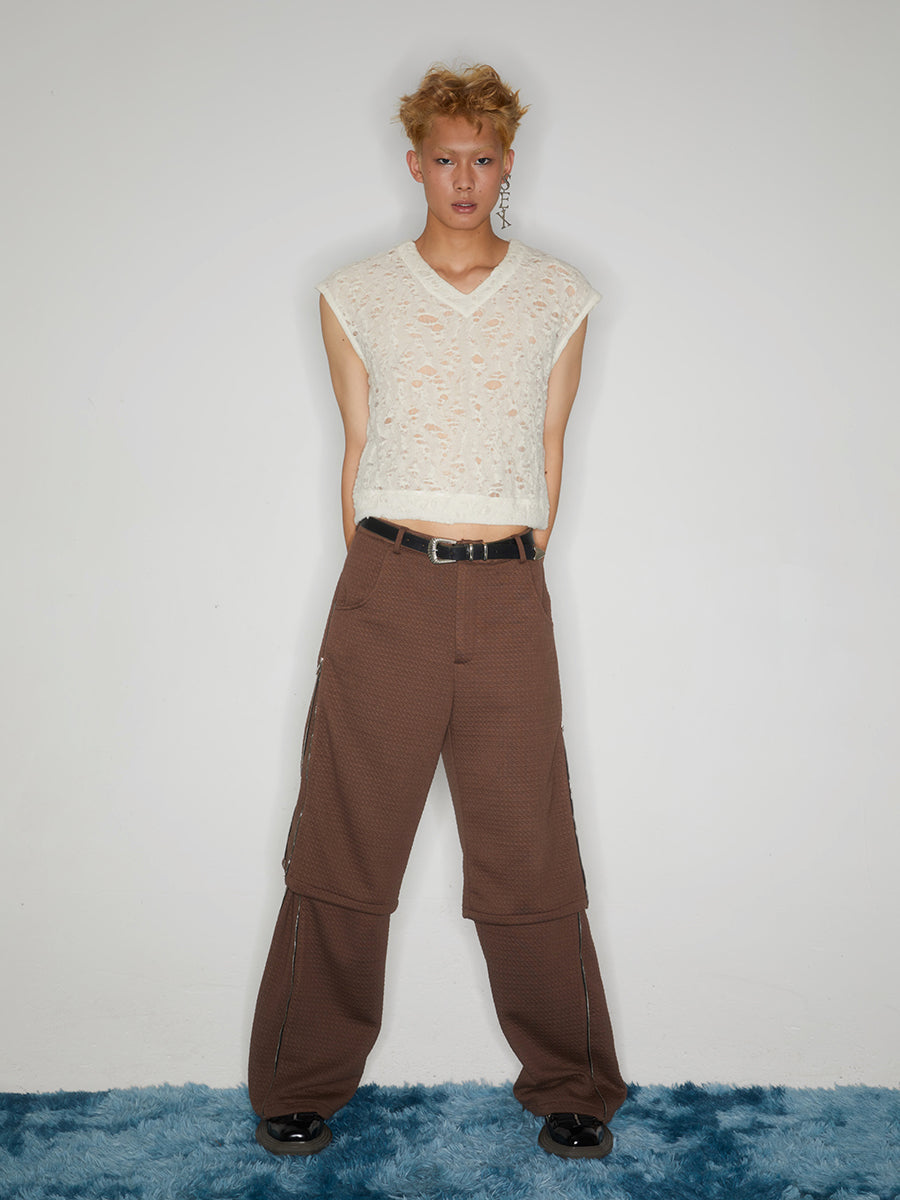 Two tone sleeveless hollow top