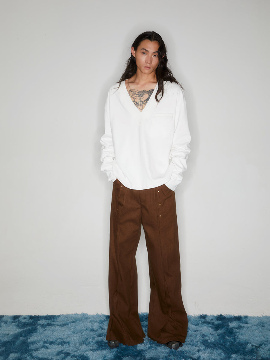 White low cut hoodie