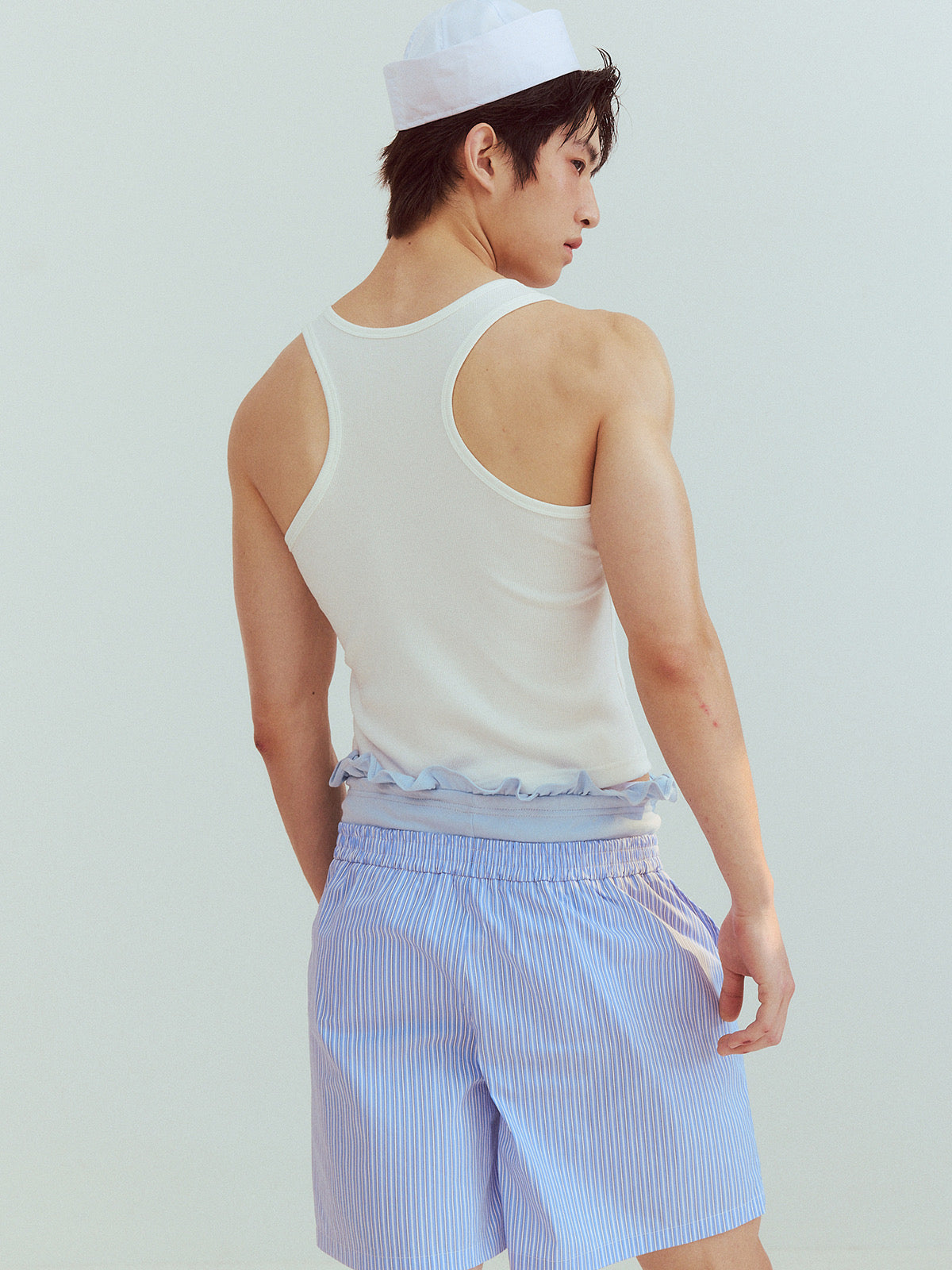 Funny short hairy I-back vest