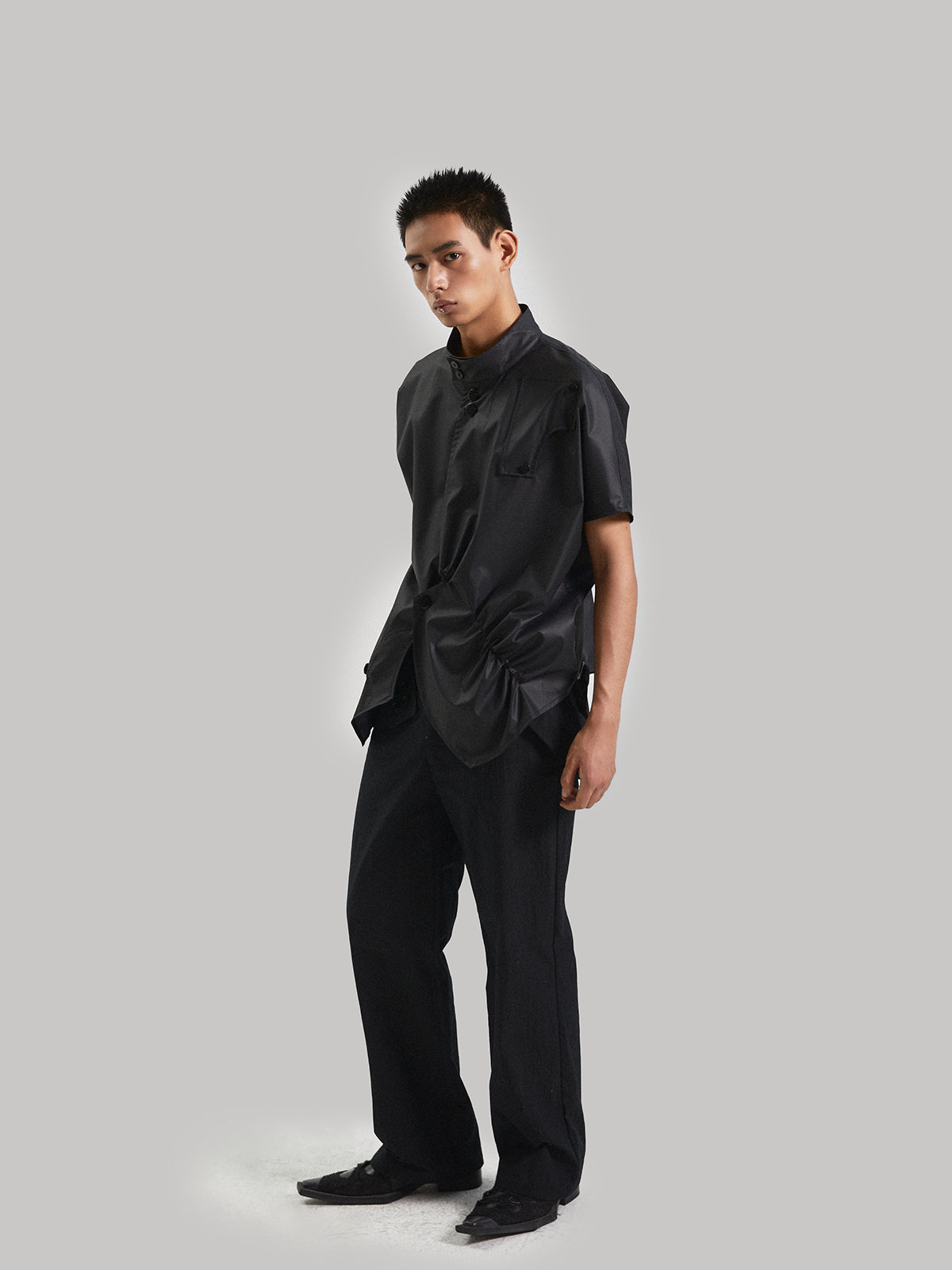 Black detachable apron pants