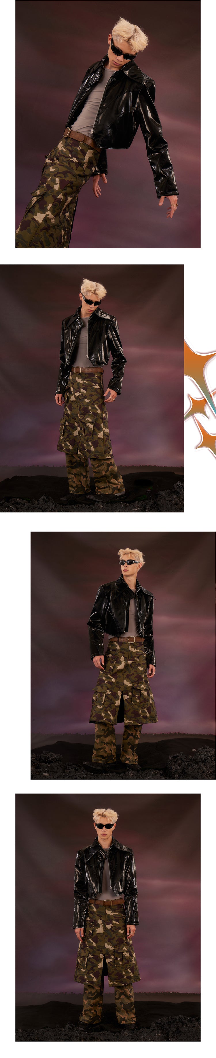 Camo double layered skirt pants