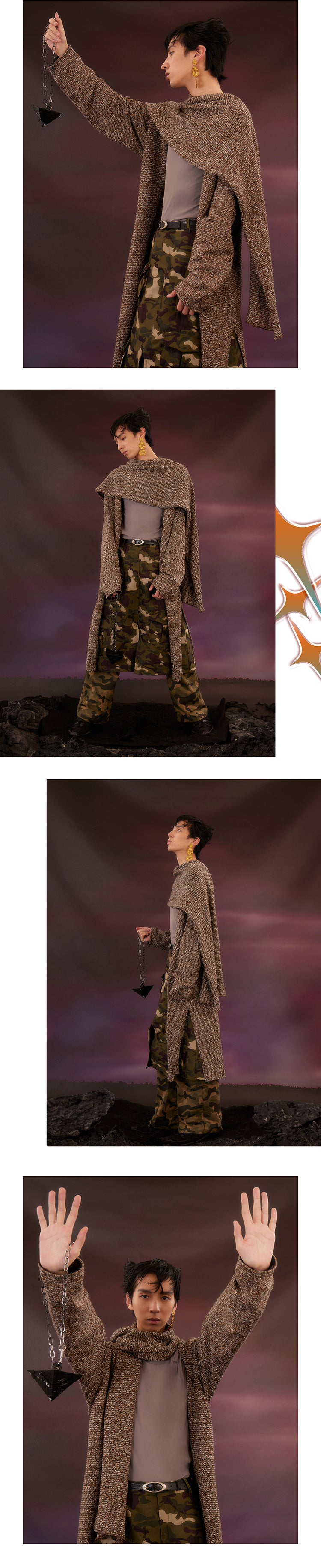 Scarf Loose Split Sweater