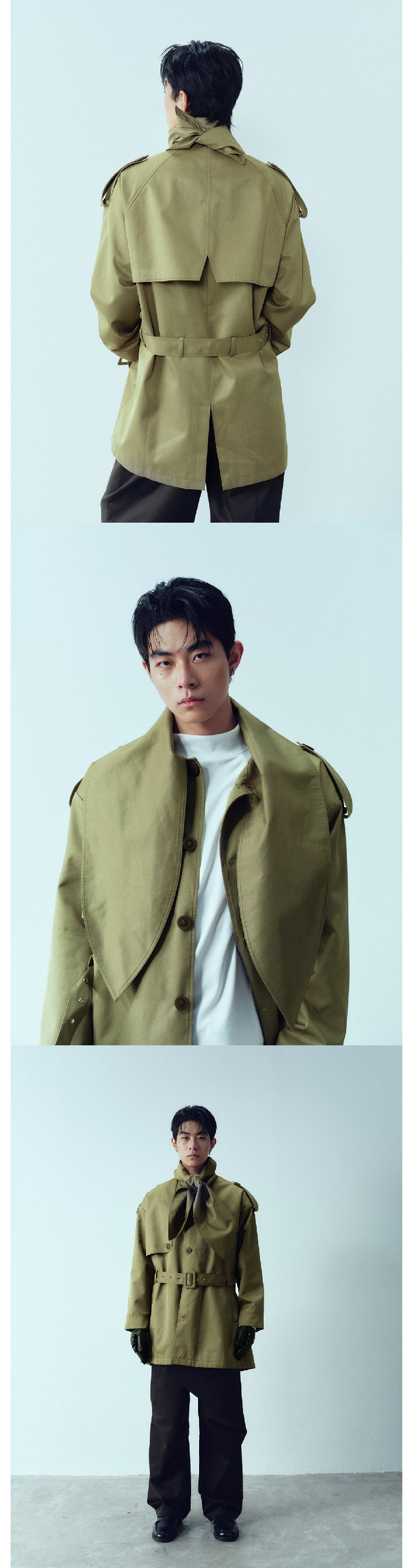 Big bow tie silhouette windbreaker jacket