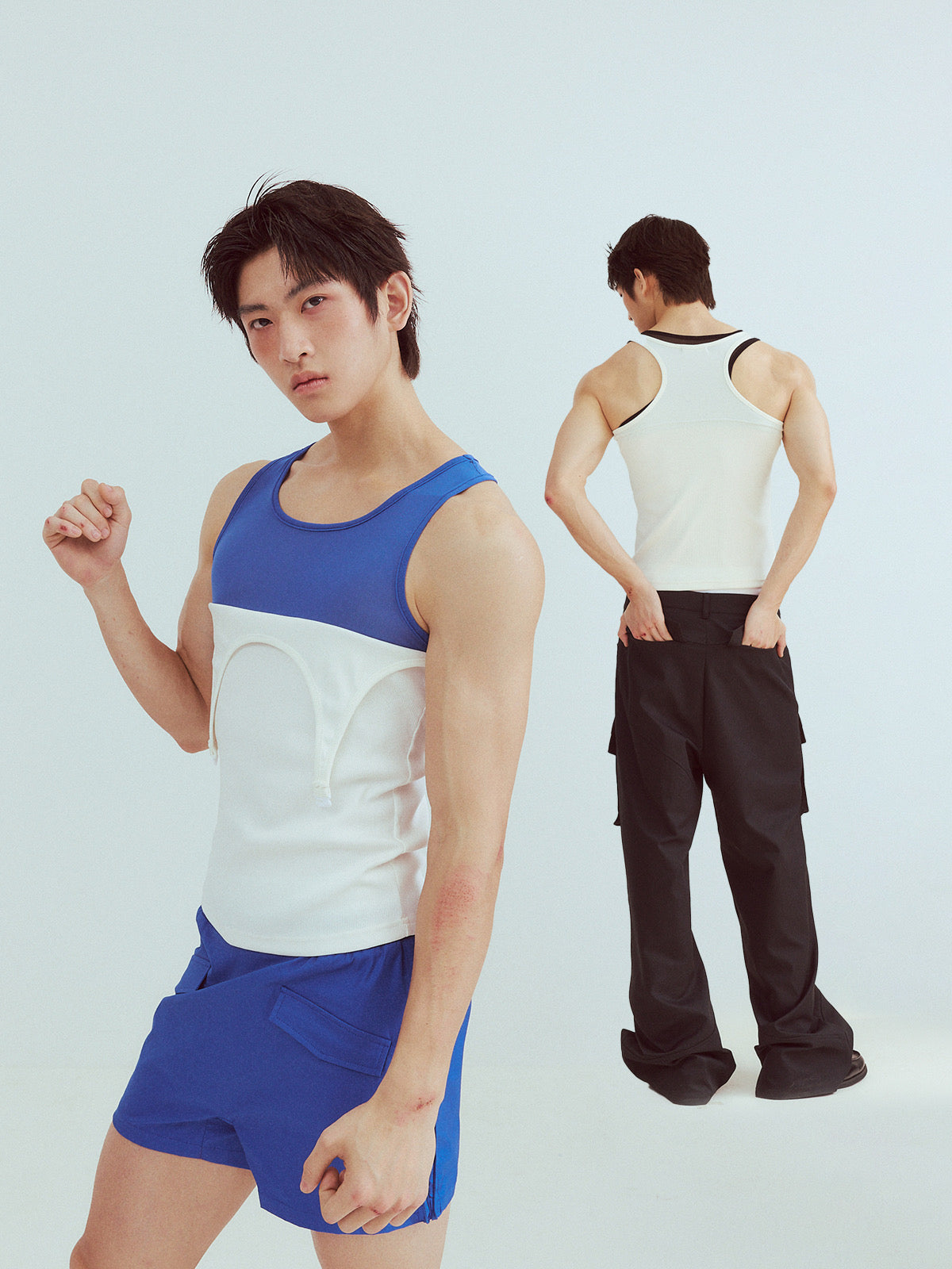 Strap double-layer double-color vest