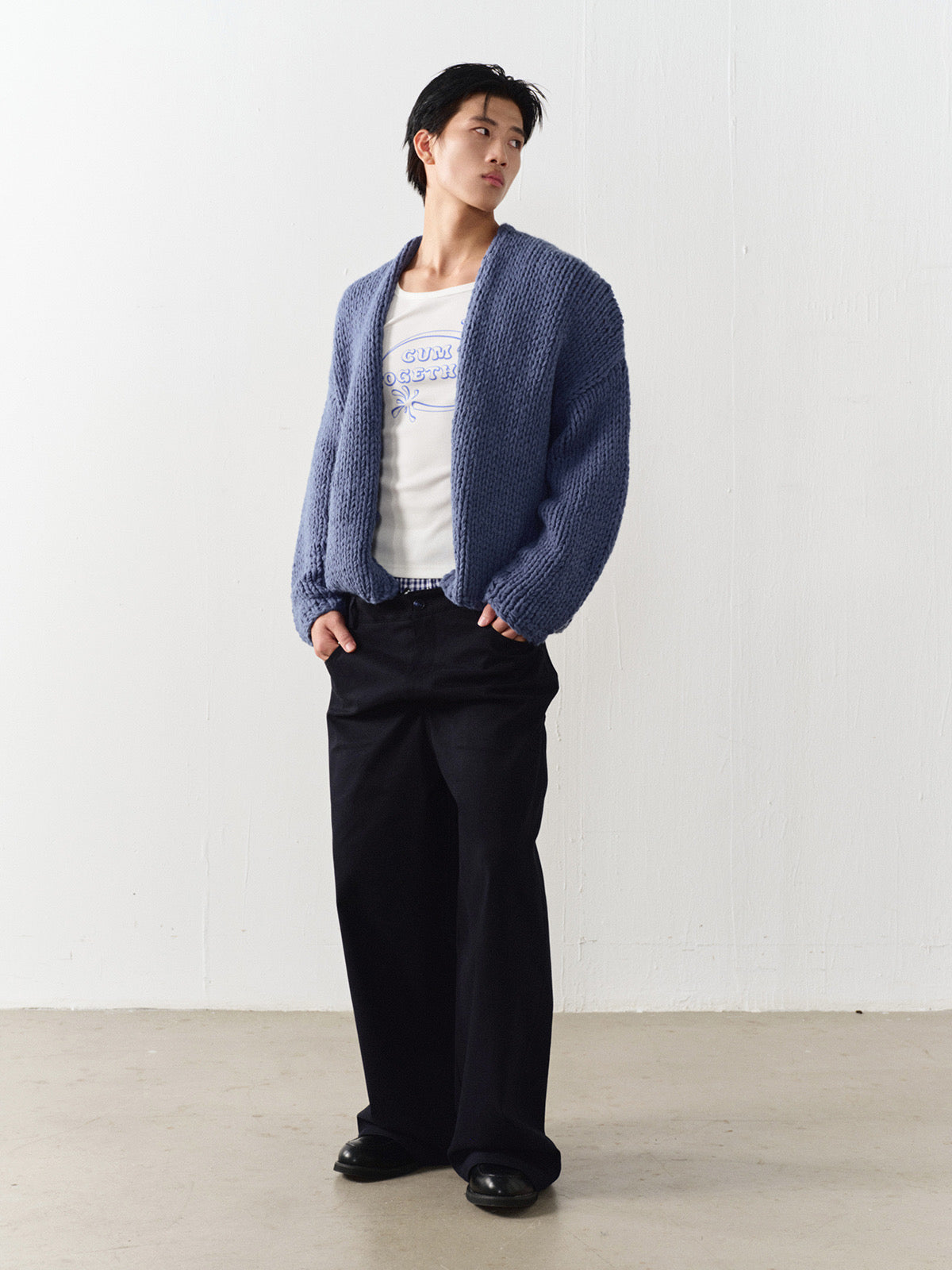 Chunky knit oversized button sweater