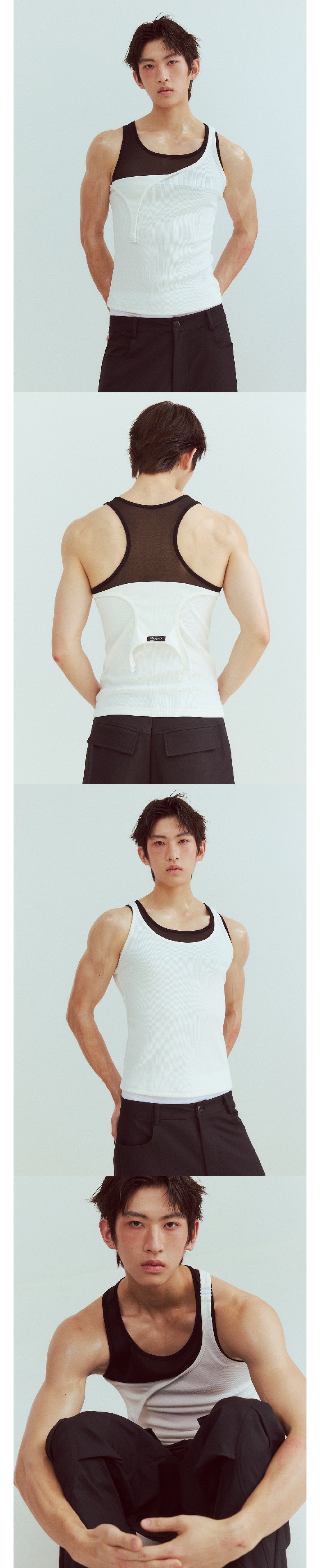 Strap double-layer double-color vest