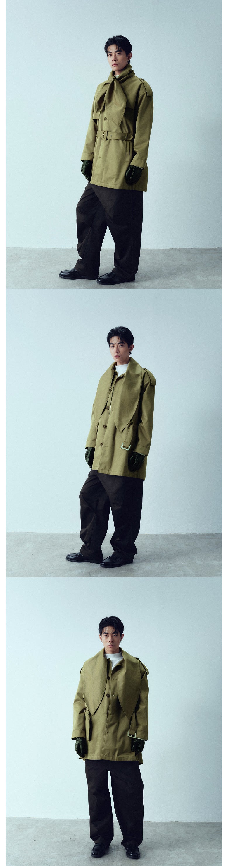 Big bow tie silhouette windbreaker jacket