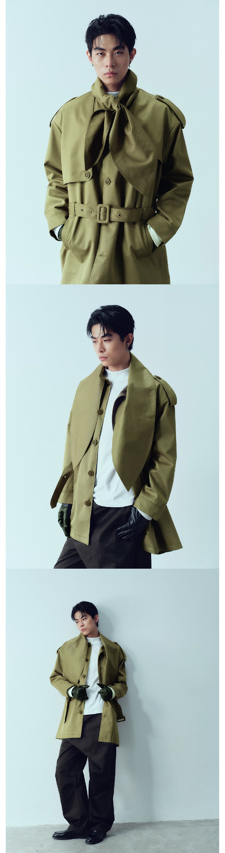 Big bow tie silhouette windbreaker jacket