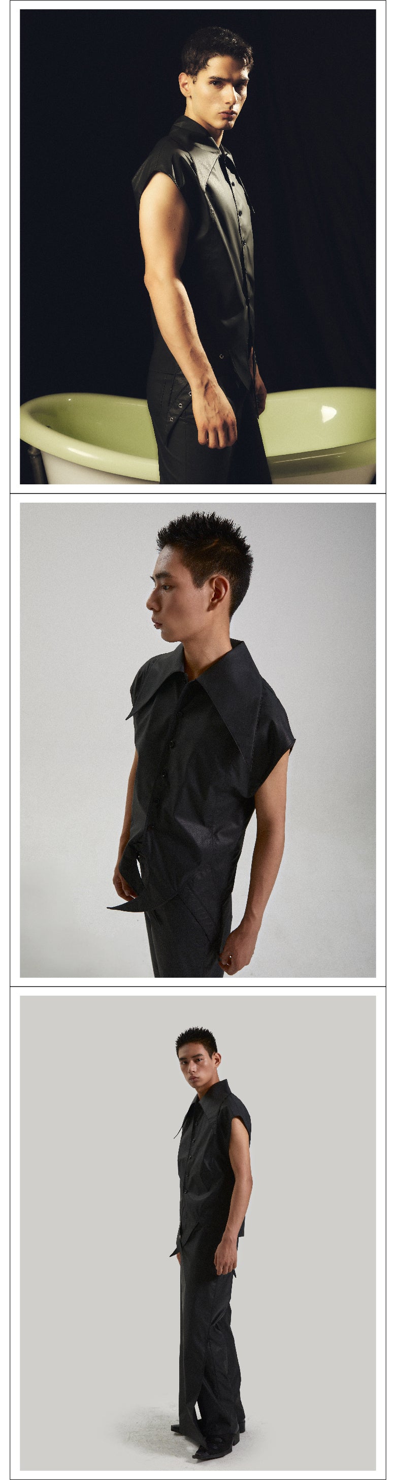 Black irregular hem sleeveless top