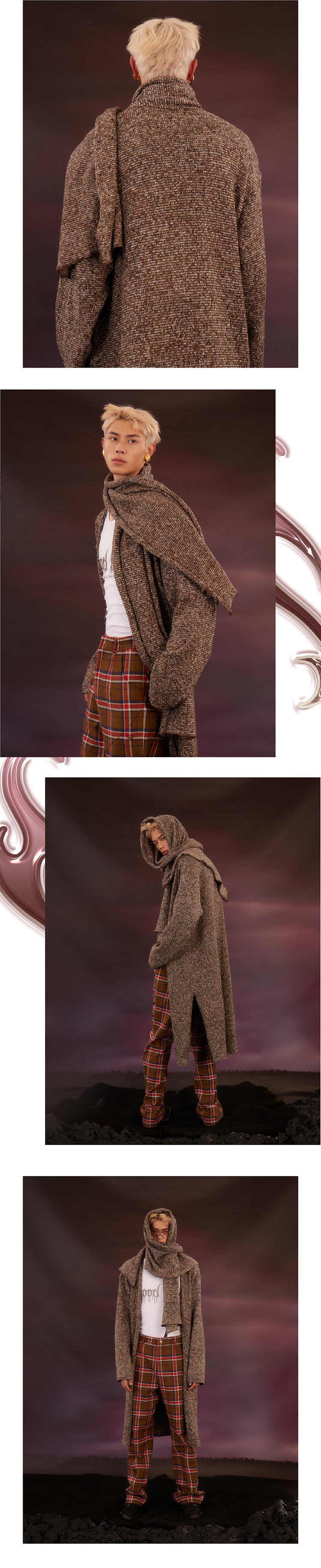 Scarf Loose Split Sweater