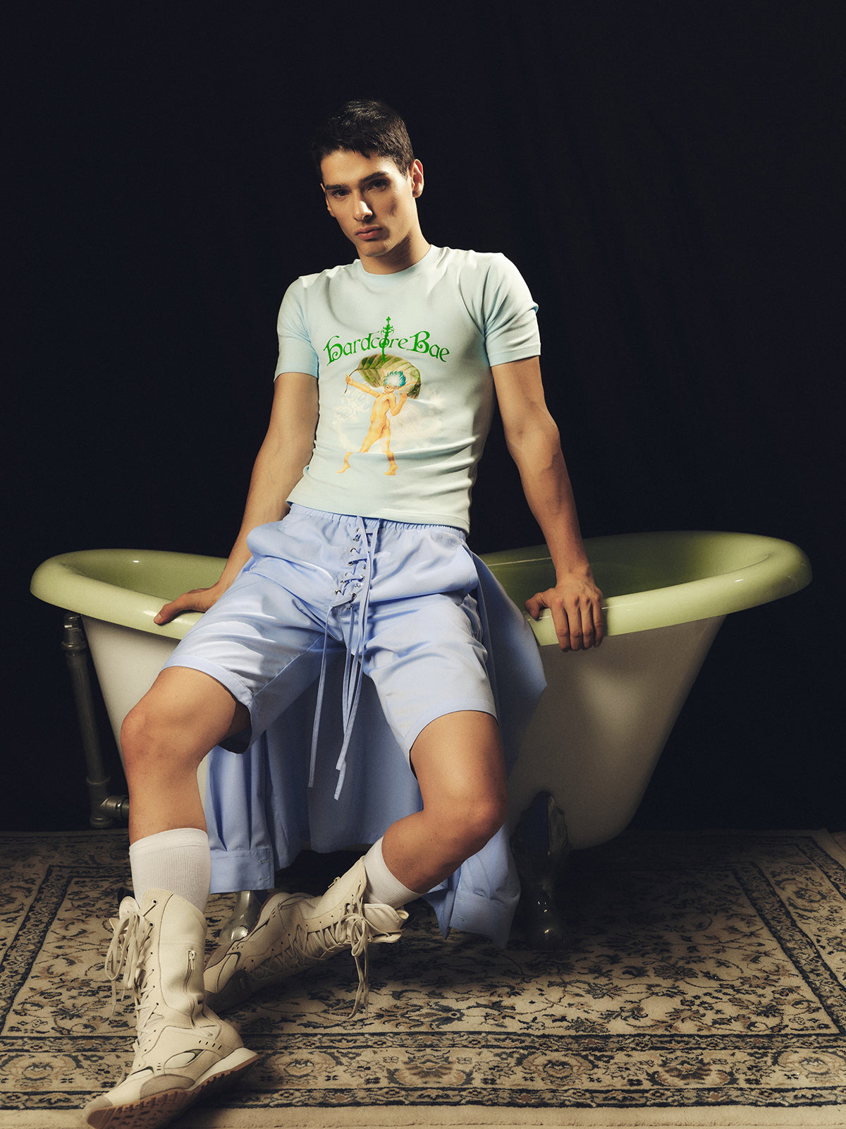 Hard Core Baby Blue Elf Tight T-shirt