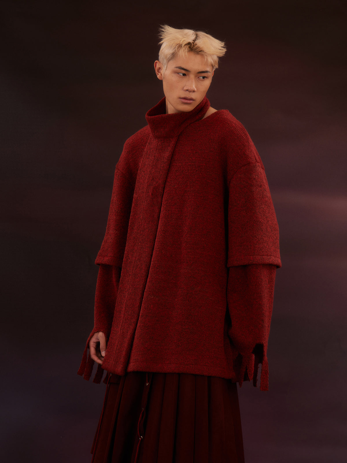 Scarf and tattered sweater