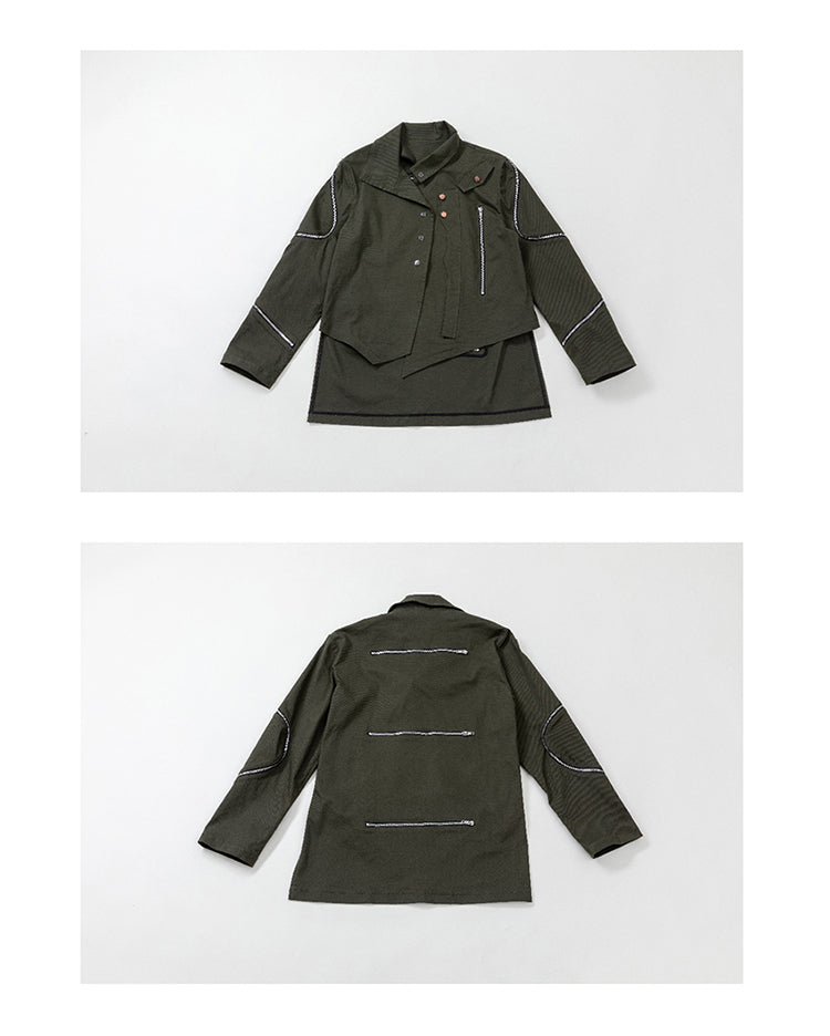 Asymmetric military jacket