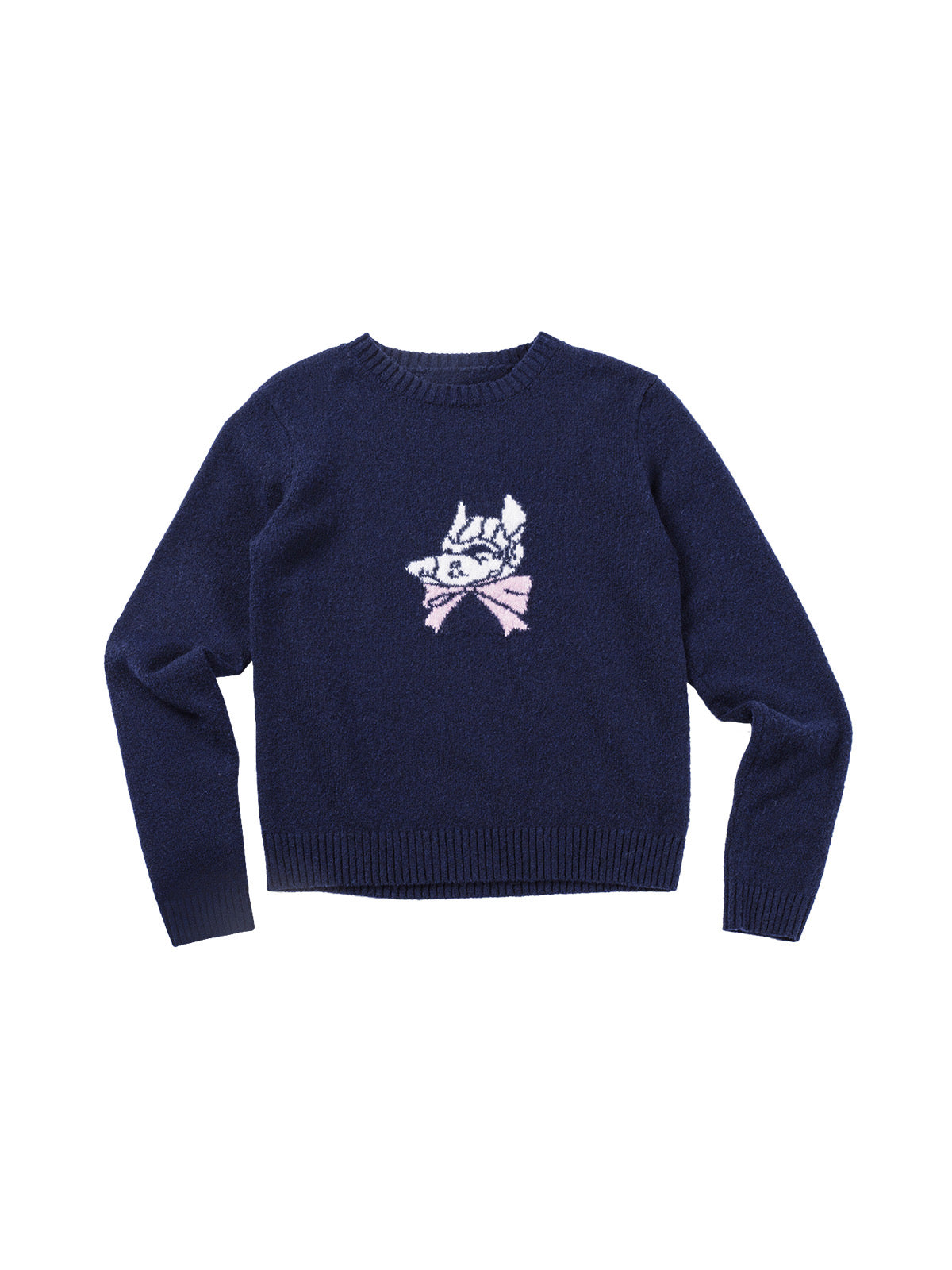 Bowknot dog head sweater