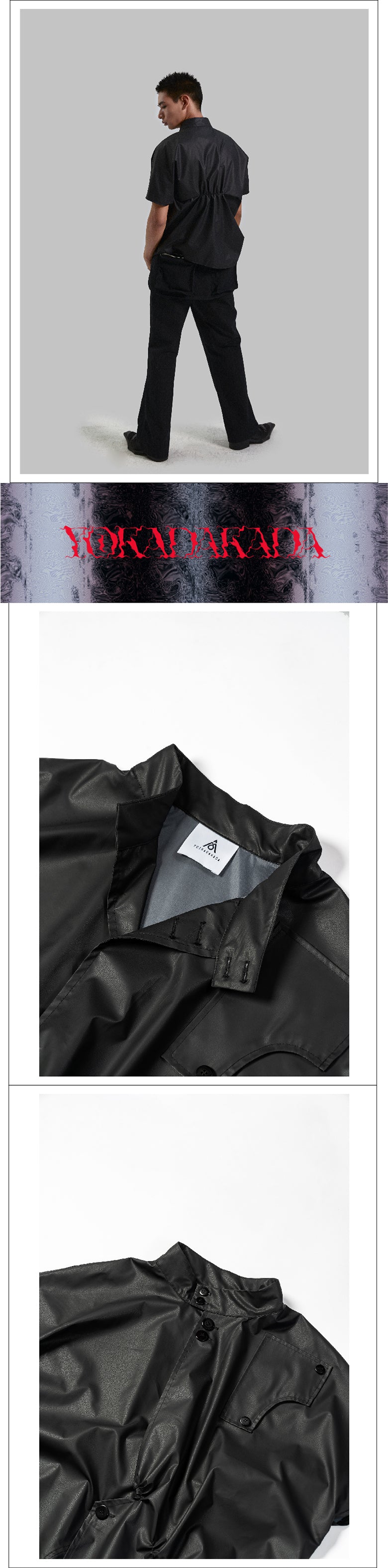 Black detachable apron pants