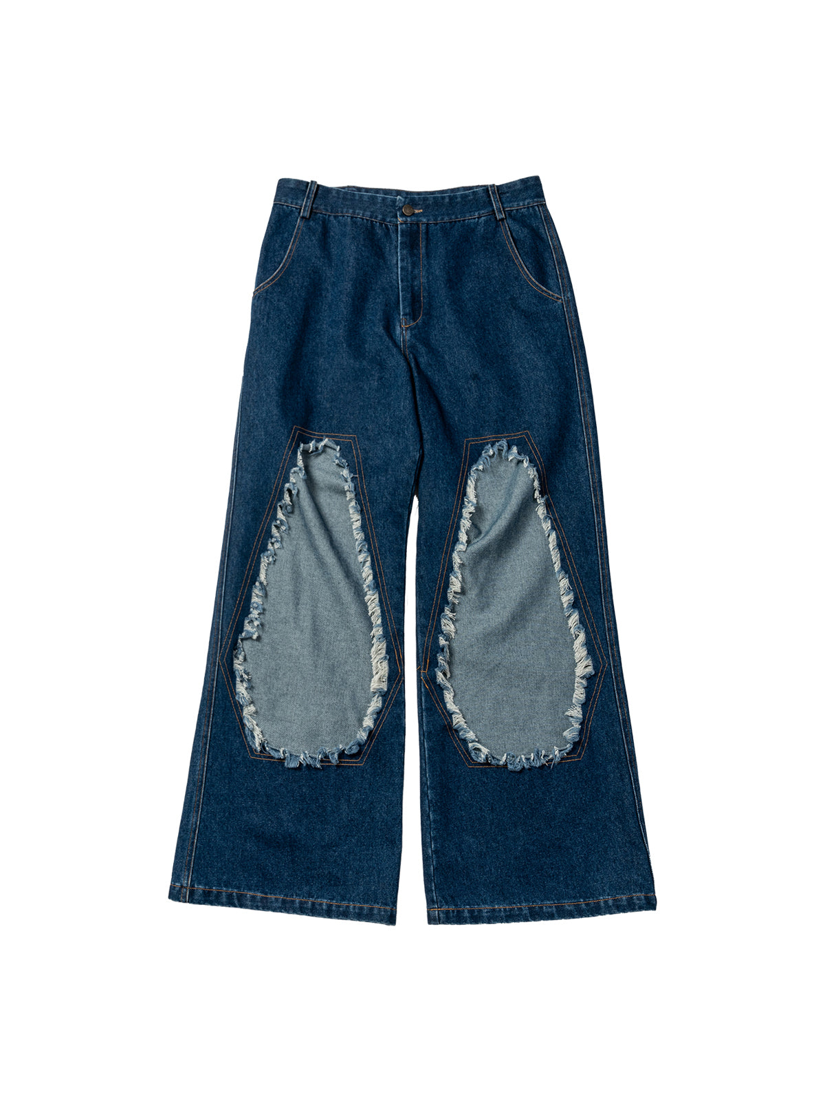 Oversized distressed washed jeans