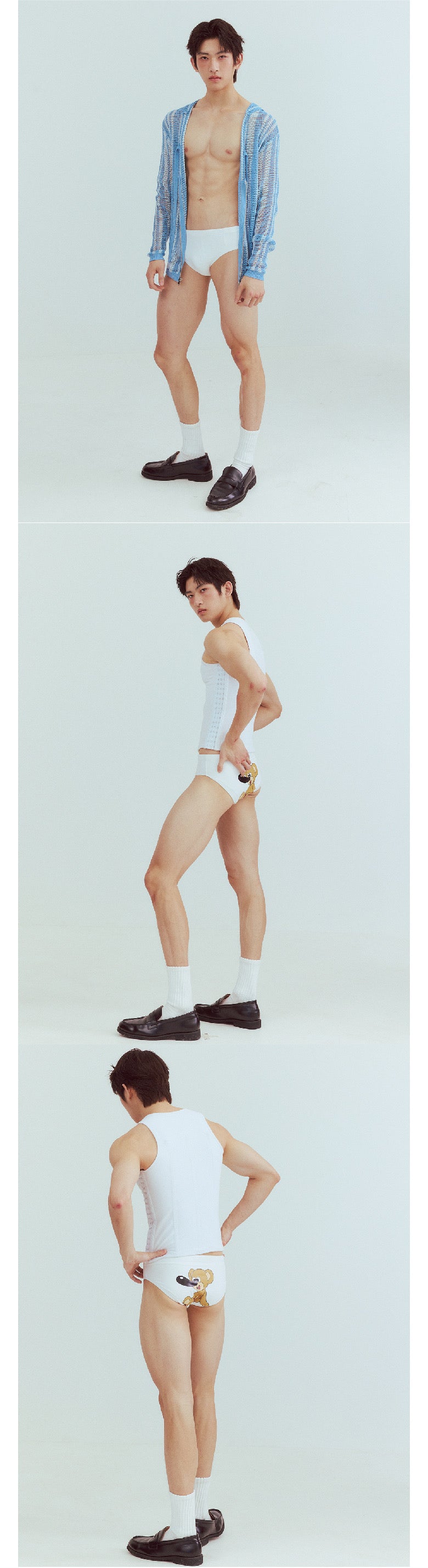 Pinocchio Bear White Swimming Trunks