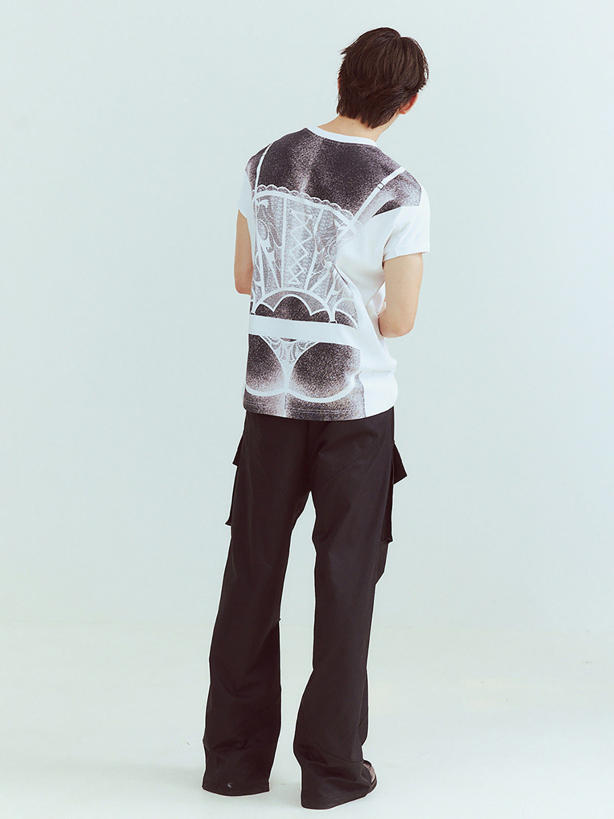 Loose T-shirt with back printing