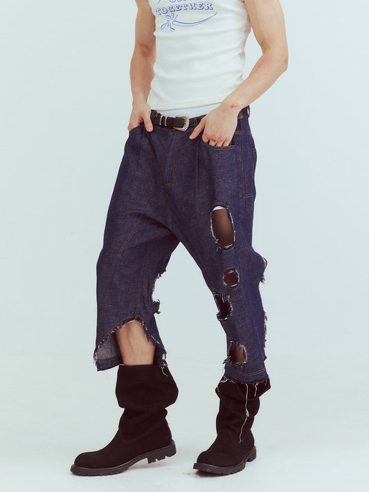 ripped capri pants