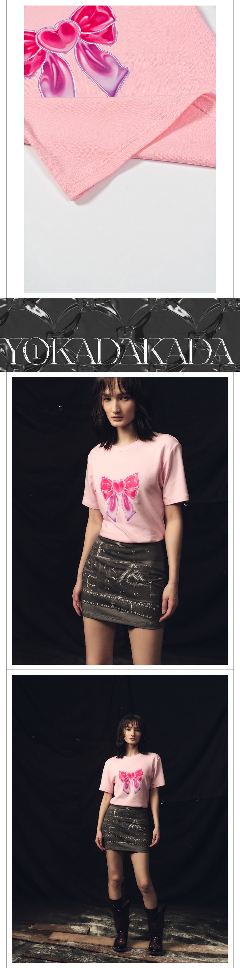 Y2k Vintage Bow Printed Tight T-shirt