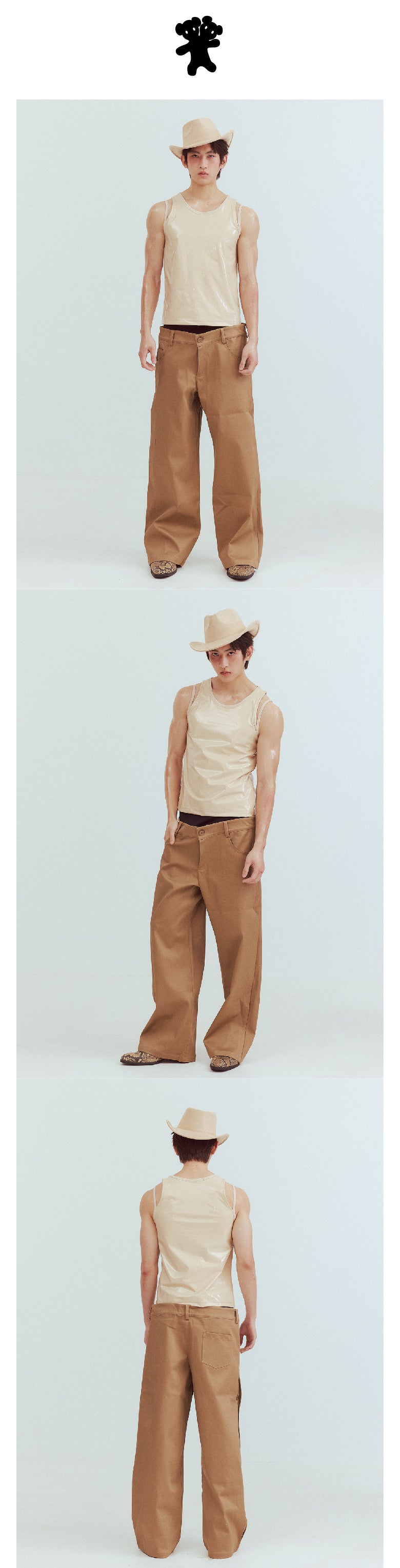 Patent leather deconstructed camisole