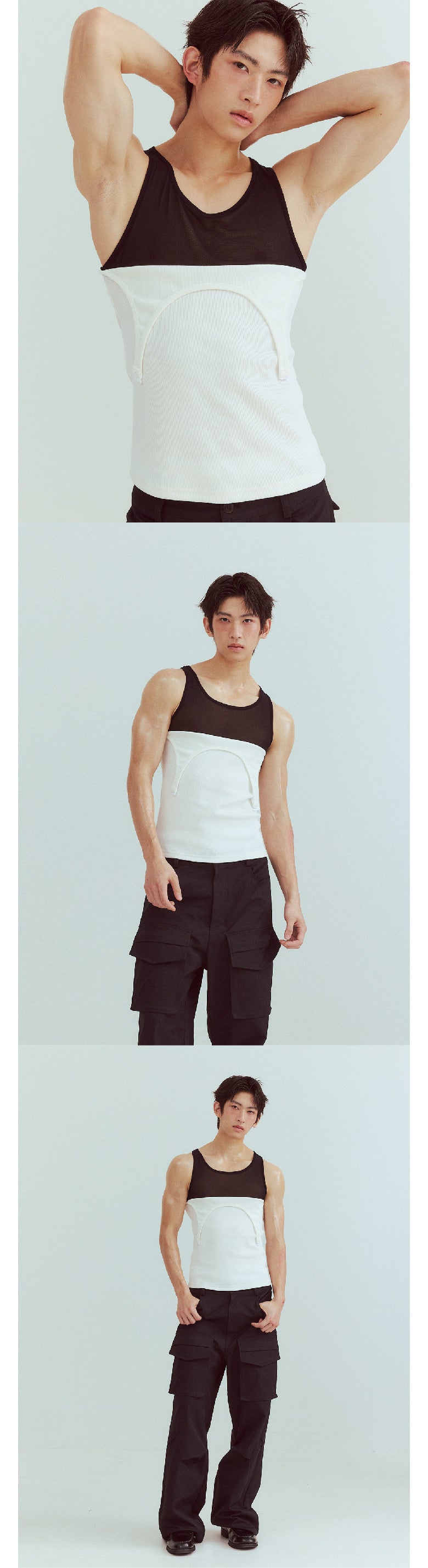 Strap double-layer double-color vest