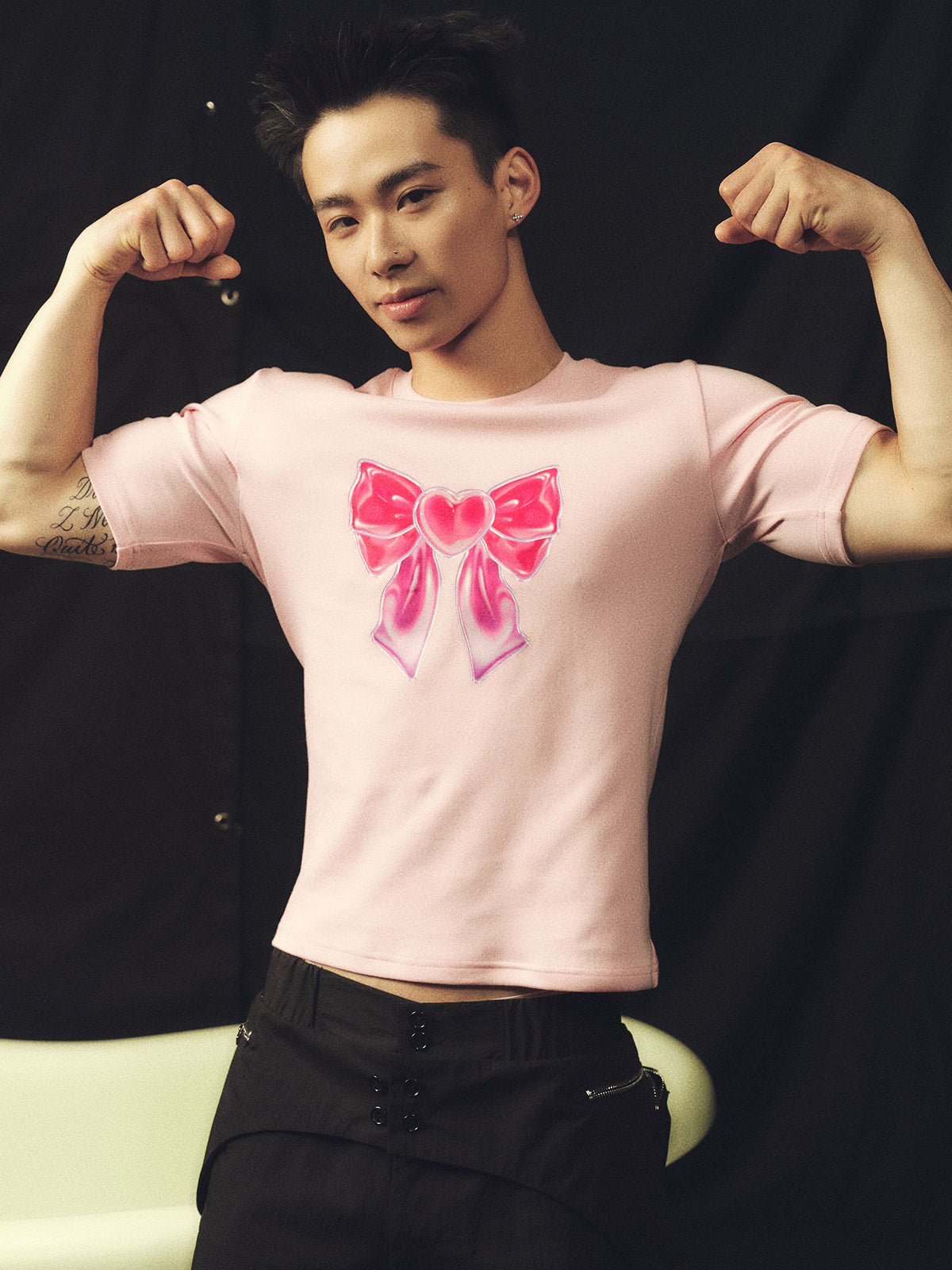 Y2k Vintage Bow Printed Tight T-shirt