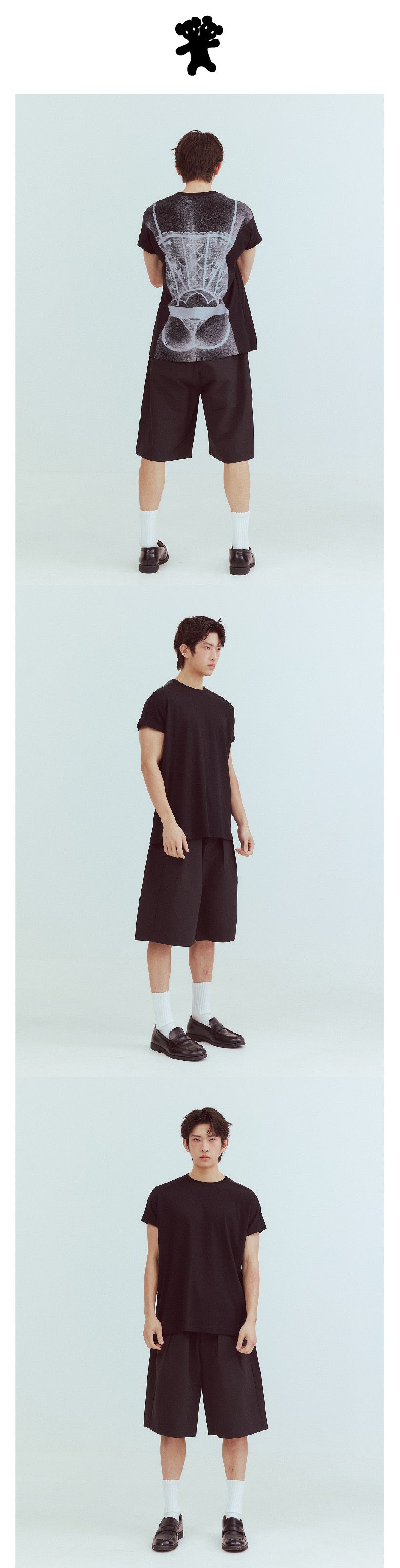 Loose T-shirt with back printing