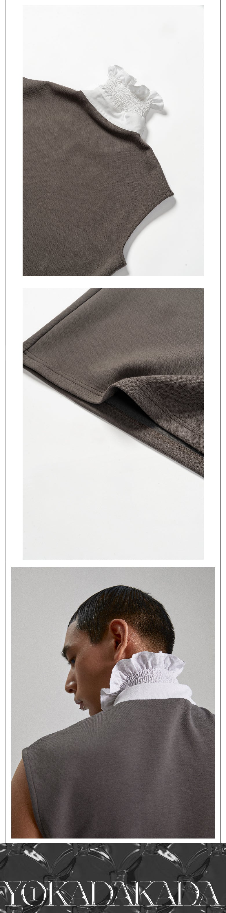 Palace White Shirt Collar Sleeveless T-shirt