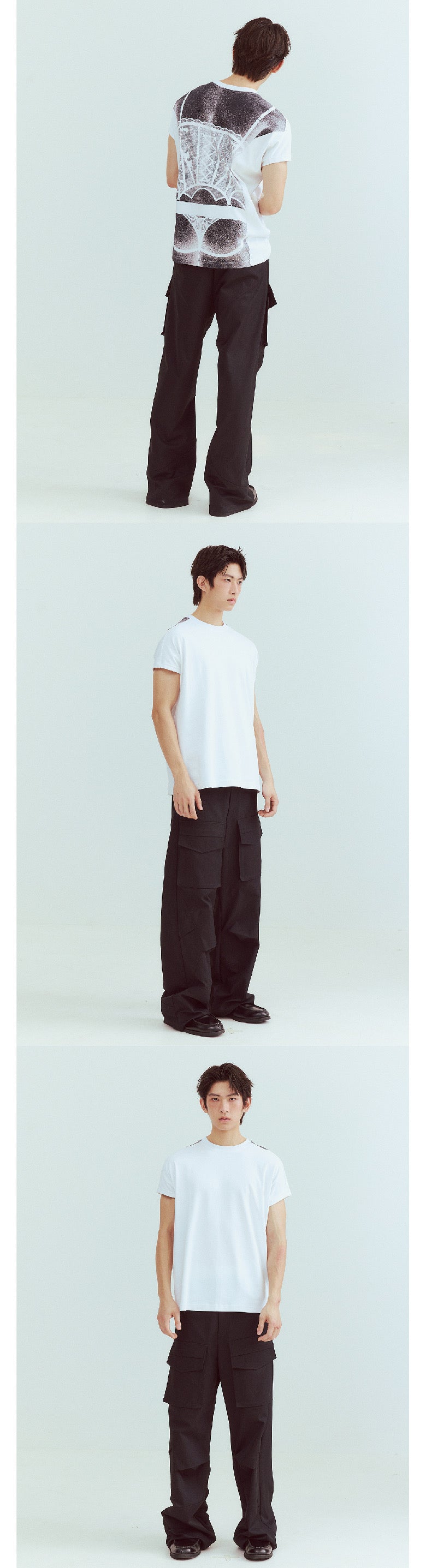Loose T-shirt with back printing