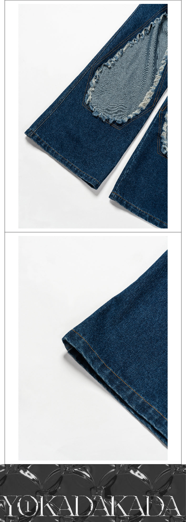 Oversized distressed washed jeans