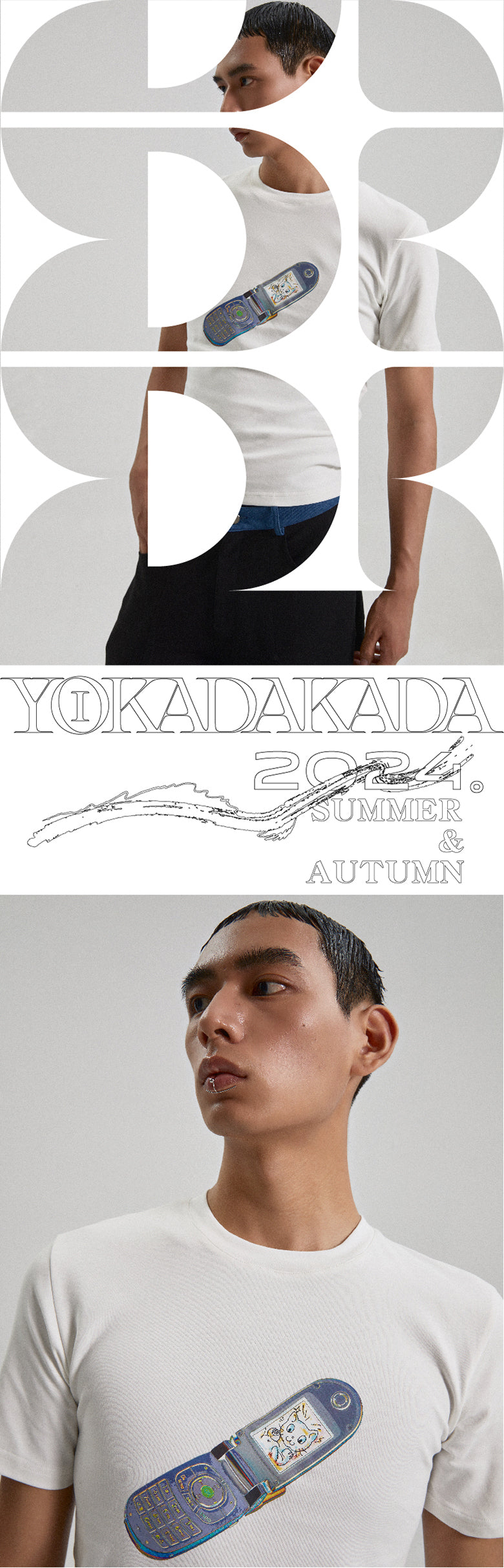 Y2k mobile phone printed tight fitting T-shirt