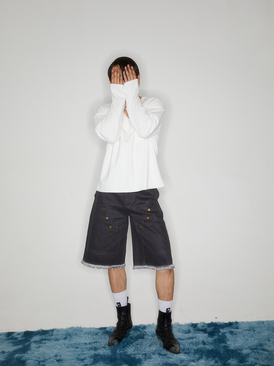 White low cut hoodie