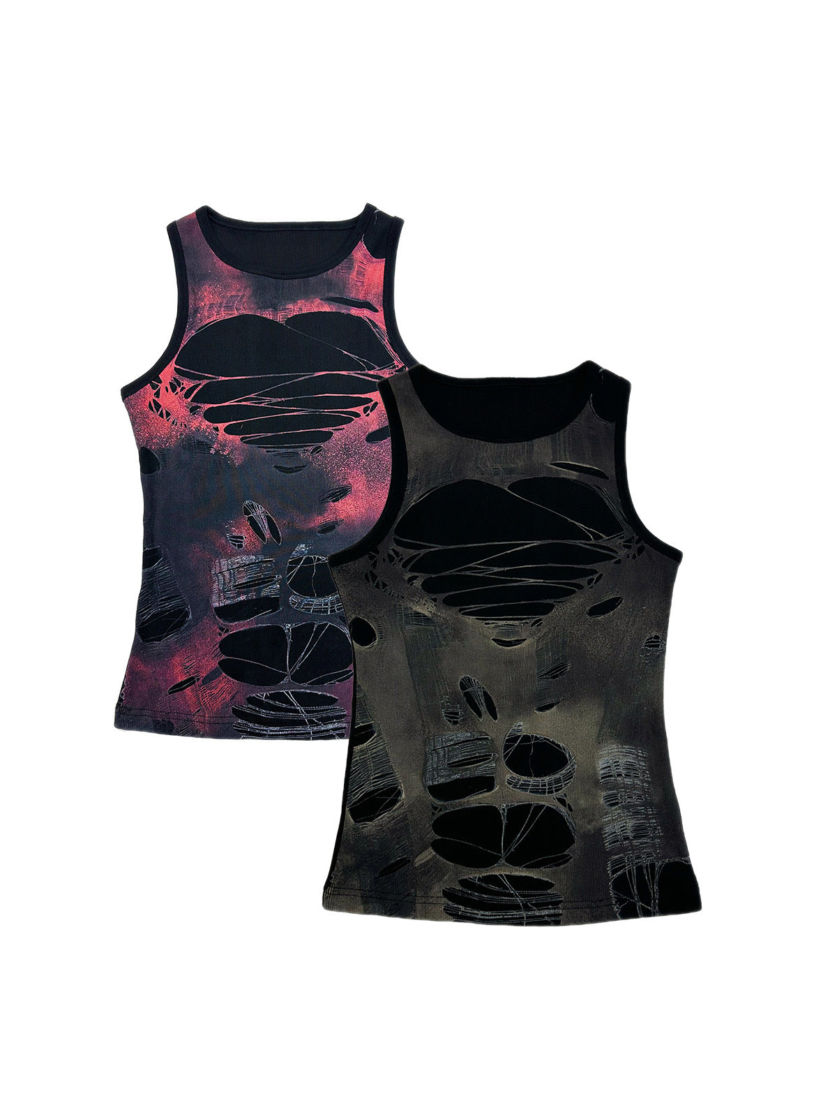 Torn print vest