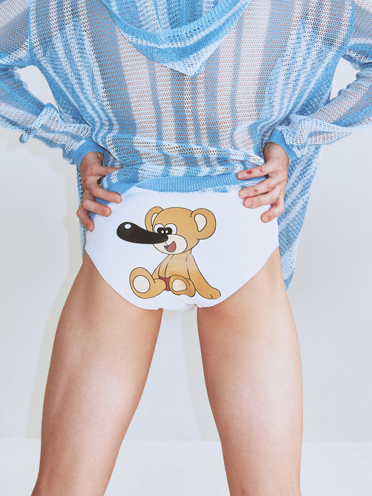 Pinocchio Bear White Swimming Trunks