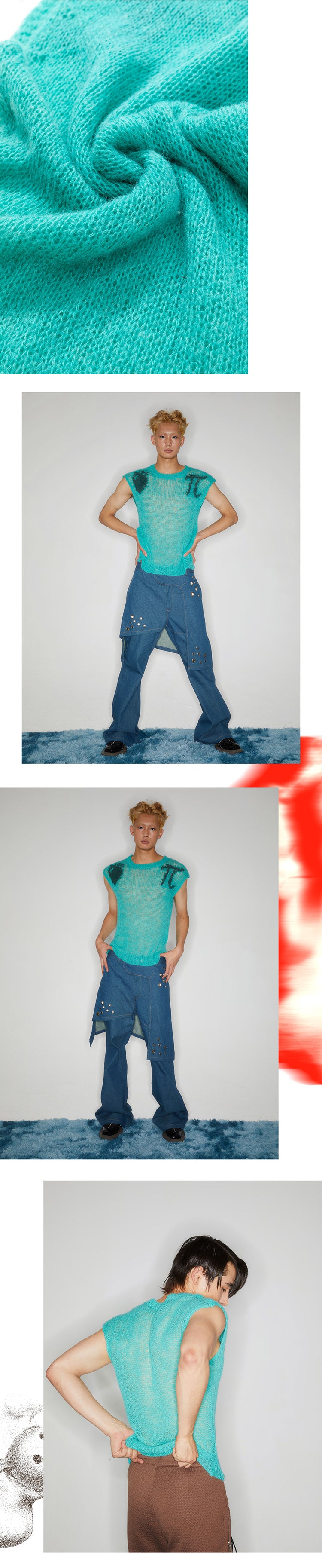 Hollow out sleeveless sweater