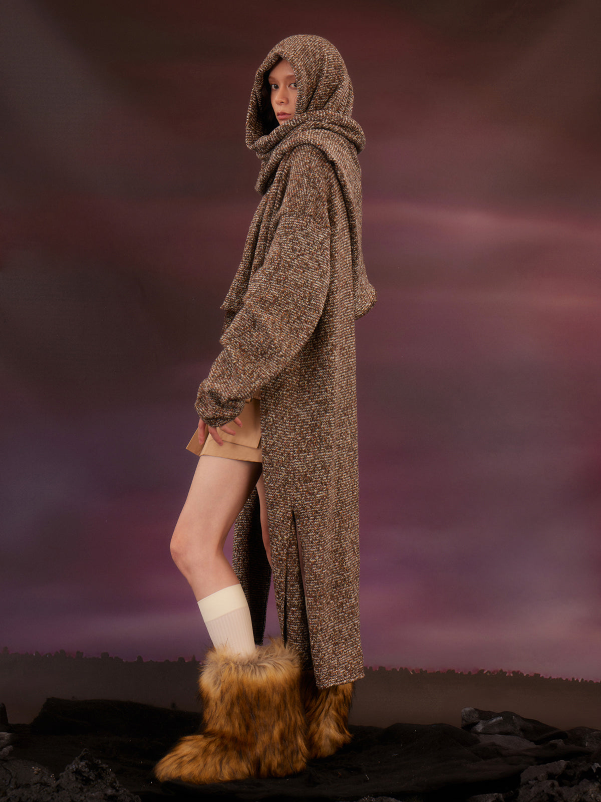 Scarf Loose Split Sweater