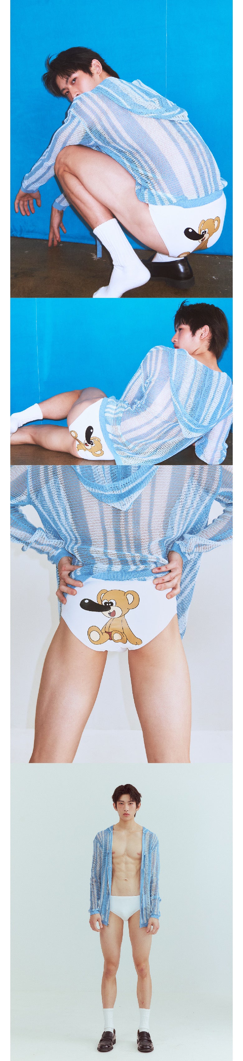 Pinocchio Bear White Swimming Trunks
