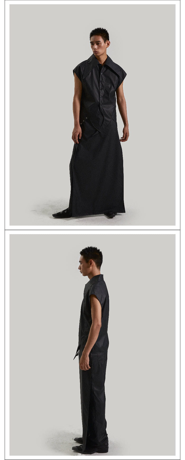 Black detachable apron pants