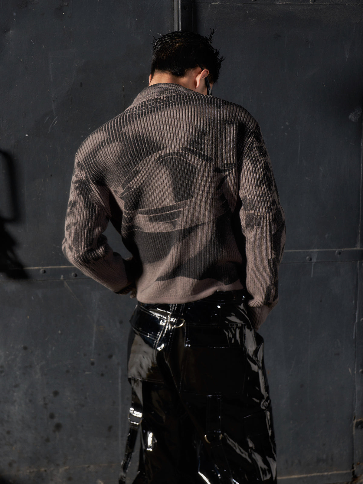 Armor printed sweater cardigan