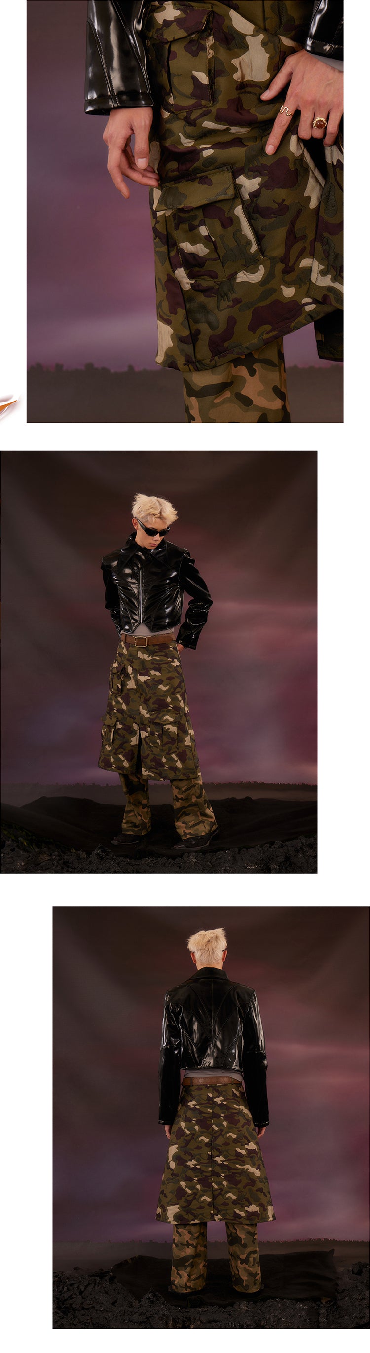 Camo double layered skirt pants