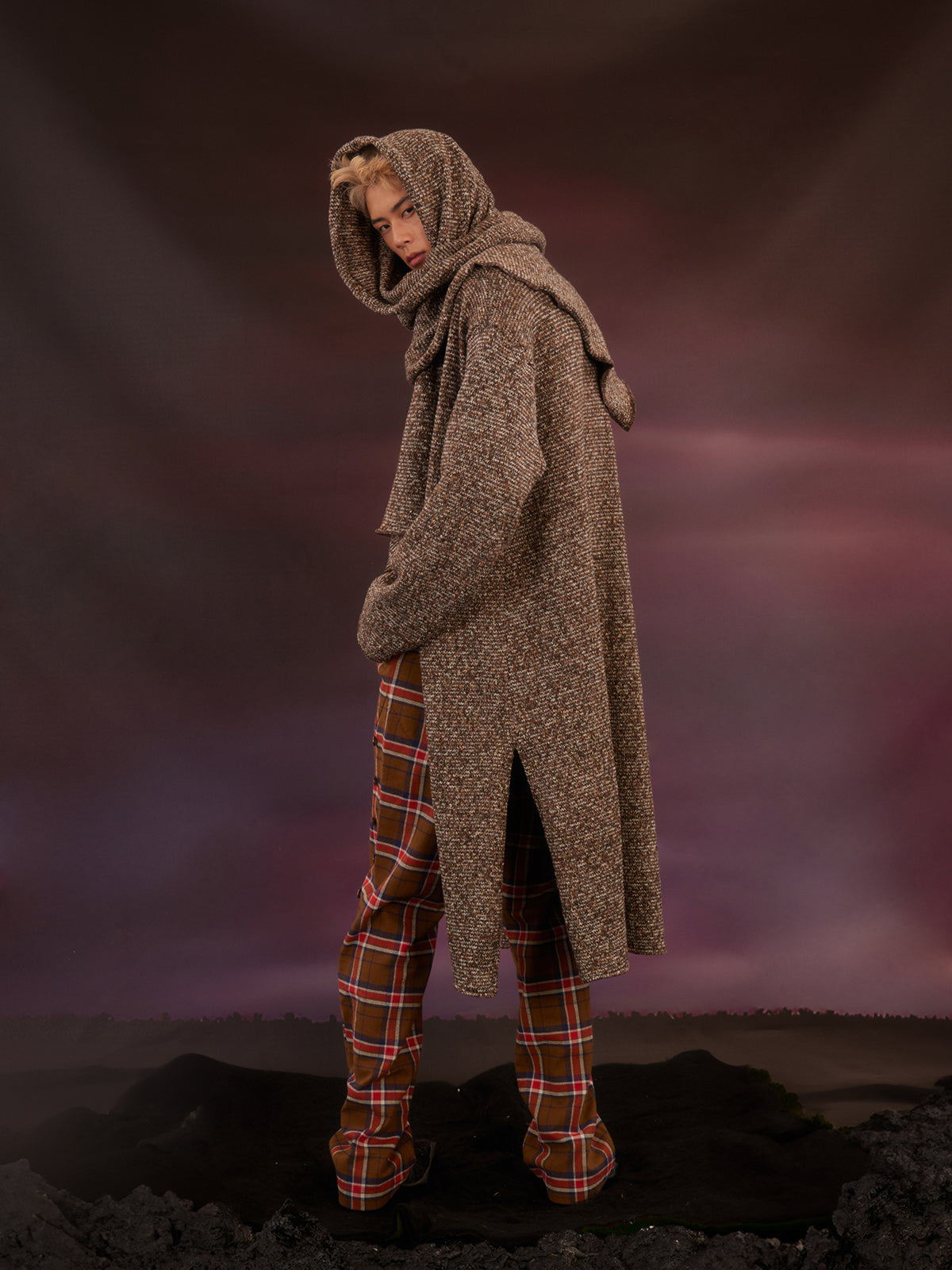 Scarf Loose Split Sweater